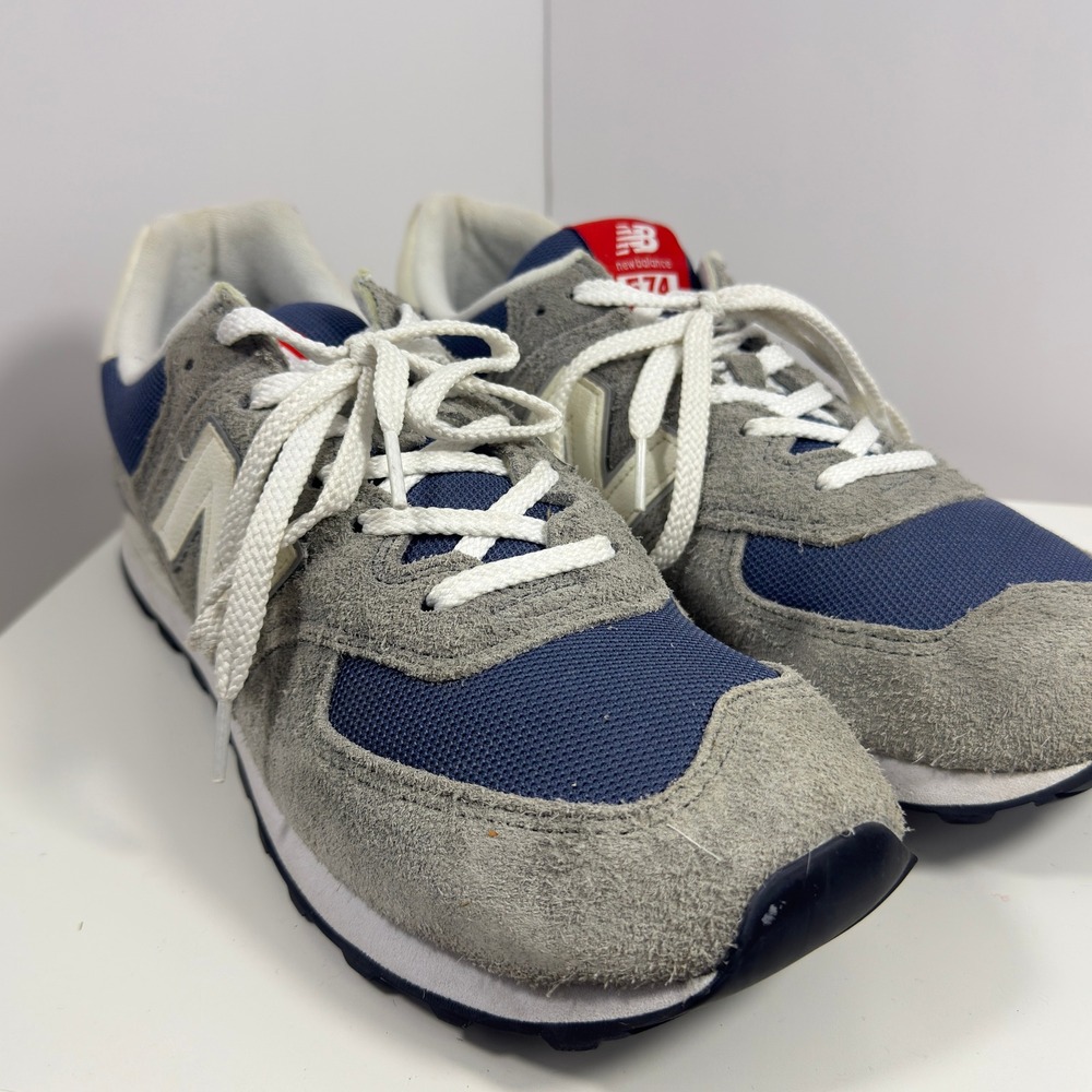 New Balance 574 Sneakers Mens Size 13 Shadow Grey Sea Salt Suede U574GWH - Picture 5 of 16